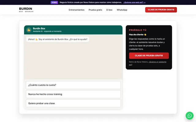 Asistente IA de WhatsApp de la demo del box