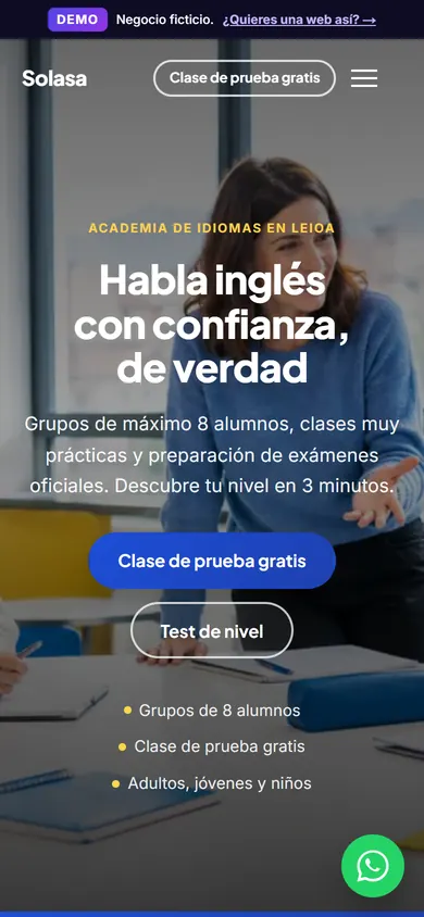 Solasa Idiomas en el móvil